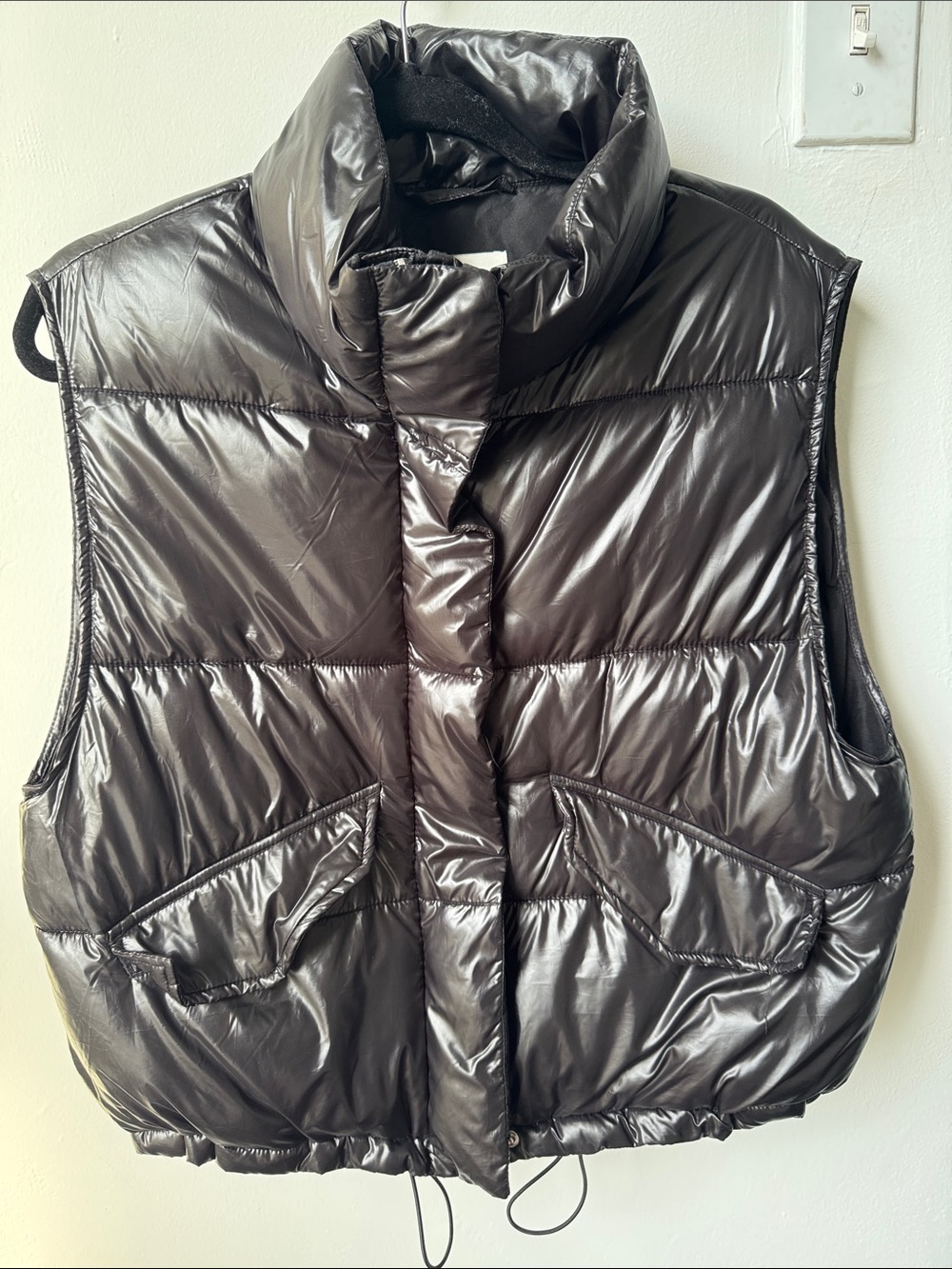 H&M Shiny Black Puffer Vest